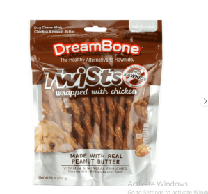 DreamBone Twists Wrapped With Chicken, Made With Real Peanut Butter, No-Rawhide Chews For Dogs, 36 Sticks