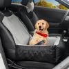 IFurffy Dog Car Seat, Pet Car Seat with Storage Pockets and Clip-On Safety Leash, Washable Coral Fleece Dog Booster Seat for Small Medium Dogs
