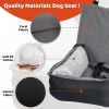 IFurffy Dog Car Seat, Pet Car Seat with Storage Pockets and Clip-On Safety Leash, Washable Coral Fleece Dog Booster Seat for Small Medium Dogs