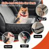 IFurffy Dog Car Seat, Pet Car Seat with Storage Pockets and Clip-On Safety Leash, Washable Coral Fleece Dog Booster Seat for Small Medium Dogs